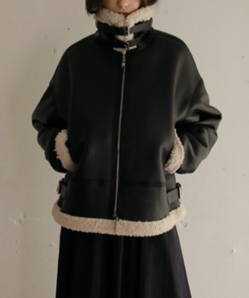 AMAIL（アマイル）の「Classic nume mouton（ムートンコート・レディース・ブラック/ブラウン・FREE）」の2枚目の写真