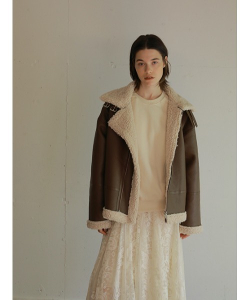 AMAIL（アマイル）の「Classic nume mouton（ムートンコート・レディース・ブラック/ブラウン・FREE）」の7枚目の写真