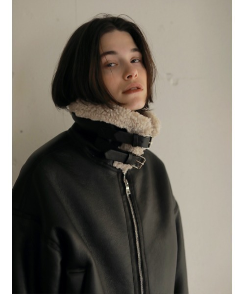 AMAIL（アマイル）の「Classic nume mouton（ムートンコート・レディース・ブラック/ブラウン・FREE）」の10枚目の写真