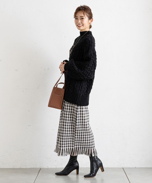 prose verse（プロズヴェール）の「ツイードチェックフリンジラップスカート（スカート・レディース・オフホワイト/ブルー・ﾌﾘ-）」の17枚目の写真
