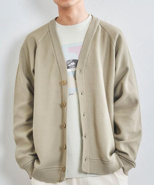 coen（コーエン）の「[洗える]ポリニットVネックカーディガン（カーディガン/ボレロ・メンズ・オフホワイト/ベージュ/コバルトブルー/ダークグレー・LARGE/SMALL/MEDIUM/X-LARGE）」の3枚目の写真