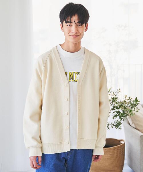 coen（コーエン）の「[洗える]ポリニットVネックカーディガン（カーディガン/ボレロ・メンズ・オフホワイト/ベージュ/コバルトブルー/ダークグレー・LARGE/SMALL/MEDIUM/X-LARGE）」の7枚目の写真