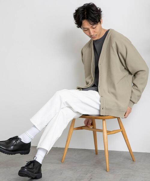 coen（コーエン）の「[洗える]ポリニットVネックカーディガン（カーディガン/ボレロ・メンズ・オフホワイト/ベージュ/コバルトブルー/ダークグレー・LARGE/SMALL/MEDIUM/X-LARGE）」の10枚目の写真