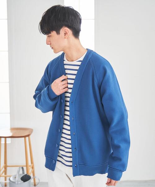 coen（コーエン）の「[洗える]ポリニットVネックカーディガン（カーディガン/ボレロ・メンズ・オフホワイト/ベージュ/コバルトブルー/ダークグレー・LARGE/SMALL/MEDIUM/X-LARGE）」の18枚目の写真