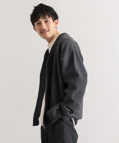 coen（コーエン）の「[洗える]ポリニットVネックカーディガン（カーディガン/ボレロ・メンズ・オフホワイト/ベージュ/コバルトブルー/ダークグレー・LARGE/SMALL/MEDIUM/X-LARGE）」の11枚目の写真