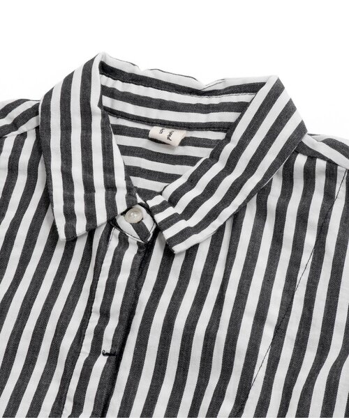 Ampersand(アンパサンド)の「premier ストライプロングシャツ_ママ(シャツ/ブラウス・レディース・ブラック/ブルー/グリーン・MEDIUM)」の8枚目の写真