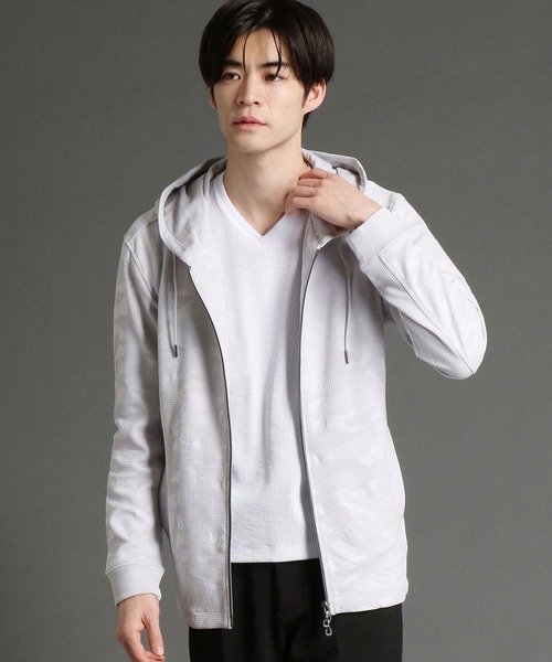 HIDEAWAYS NICOLE（ハイダウェイニコル）の「カモフラエンボスパーカ（パーカー・メンズ・グレー/オフホワイト/ネイビー/ブラック・X-LARGE/MEDIUM/LARGE）」の4枚目の写真