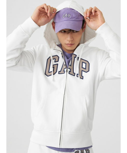 GAP(ギャップ)の「GAPロゴフルジップ パーカー (ユニセックス)(パーカー・メンズ・ホワイト/ライトブルー/ラベンダー/グレー/イエロー/ブラック/ネイビー・S/M/L/XL/XS/XXS)」の10枚目の写真
