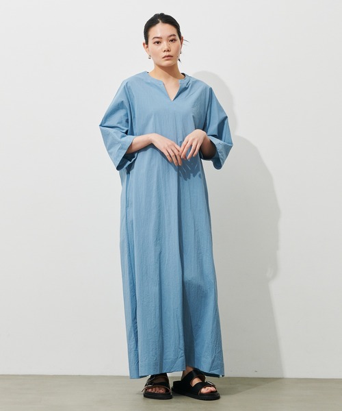 N.O.R.C by the line(ノークバイザライン)の「ナイロンストレッチキーネックワンピース(ワンピース・レディース・ブラック/ブルー/ダークグレー/カーキ/ベージュ・M/S/L)」の9枚目の写真