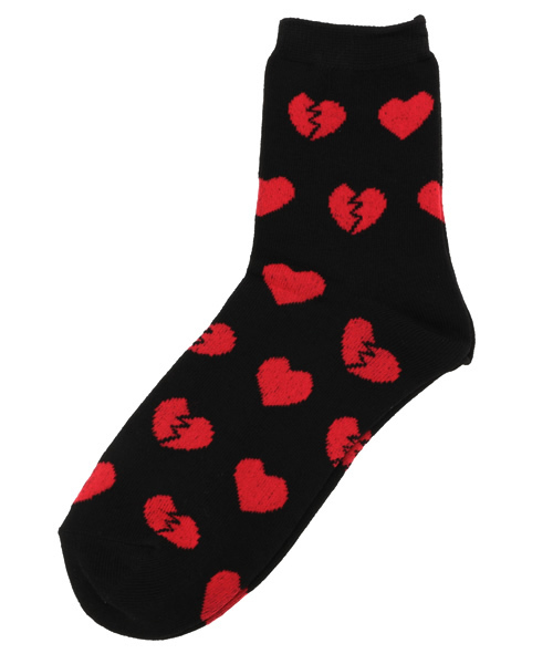 WEGO（ウィゴー）の「WEGO/HEARTBREAKソックス（ソックス/靴下・レディース・ホワイト/ブラック・FREE）」の2枚目の写真