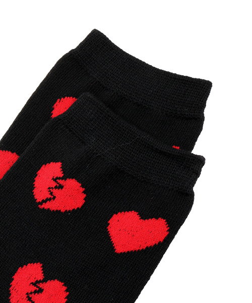 WEGO（ウィゴー）の「WEGO/HEARTBREAKソックス（ソックス/靴下・レディース・ホワイト/ブラック・FREE）」の3枚目の写真