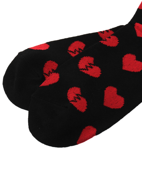 WEGO（ウィゴー）の「WEGO/HEARTBREAKソックス（ソックス/靴下・レディース・ホワイト/ブラック・FREE）」の4枚目の写真