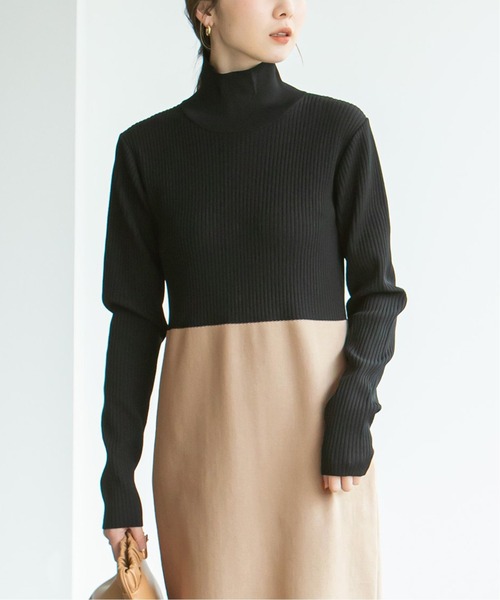 セール】《追加5》カラーブロックニットワンピース◇（ワンピース