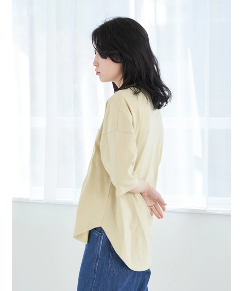 Wrangler（ラングラー）の「Wrangler フェイクポケットＴシャツ*（Tシャツ/カットソー・レディース・チャコールグレー/ベージュ/オフホワイト・FREE）」の6枚目の写真