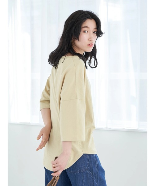 Wrangler（ラングラー）の「Wrangler フェイクポケットＴシャツ*（Tシャツ/カットソー・レディース・チャコールグレー/ベージュ/オフホワイト・FREE）」の7枚目の写真