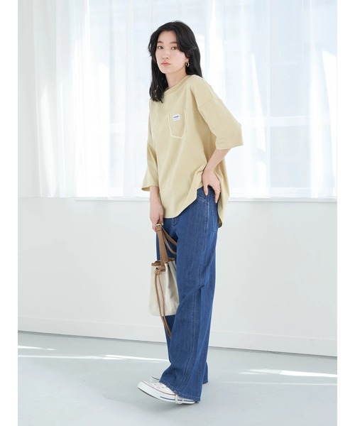 Wrangler（ラングラー）の「Wrangler フェイクポケットＴシャツ*（Tシャツ/カットソー・レディース・チャコールグレー/ベージュ/オフホワイト・FREE）」の11枚目の写真