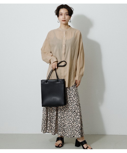 AZUL by moussy(アズールバイマウジー)の「NARROW HANDLE SHOPPER BAG /ナローハンドルショッパーバッグ(ショルダーバッグ・レディース・ブラック/アイボリー・FREE)」の16枚目の写真