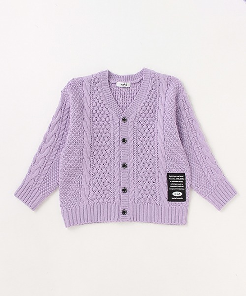 X-girl Stages（エックスガールステージス）の「ケーブルニットカーディガン（カーディガン/ボレロ・キッズ・クリーム/ラベンダー・100cm/110cm/120cm/130cm/140cm/90cm）」の15枚目の写真