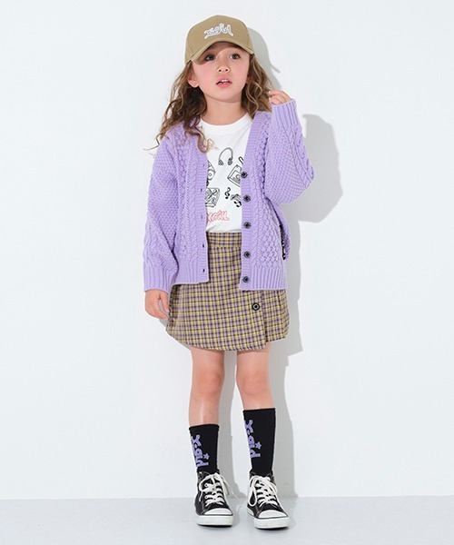 X-girl Stages（エックスガールステージス）の「ケーブルニットカーディガン（カーディガン/ボレロ・キッズ・クリーム/ラベンダー・100cm/110cm/120cm/130cm/140cm/90cm）」の14枚目の写真