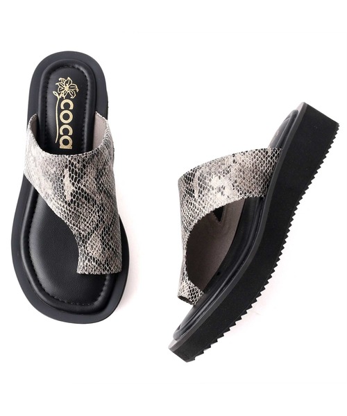 coca（ANDEX shoes product）（コカ）の「coca / コカ　ボリュームソール　厚底　トングサンダル　122010（サンダル・レディース・ホワイト/ブラック/ブラック系その他・LL/M/L/S）」の8枚目の写真