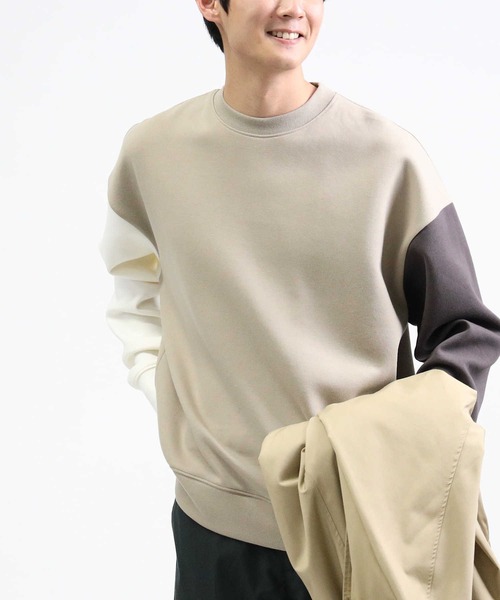 BACK NUMBER（バックナンバー）の「【BACK NUMBER】ビッグシルエットポンチクルースウェット（スウェット・メンズ・ベージュ/ケリー・S/M/L/XL）」の2枚目の写真