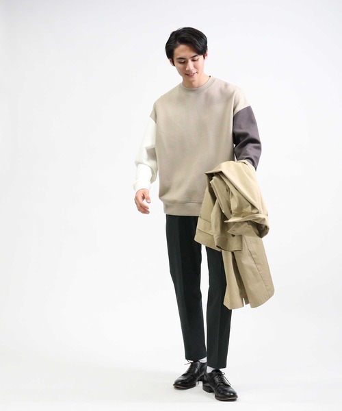 BACK NUMBER（バックナンバー）の「【BACK NUMBER】ビッグシルエットポンチクルースウェット（スウェット・メンズ・ベージュ/ケリー・S/M/L/XL）」の15枚目の写真