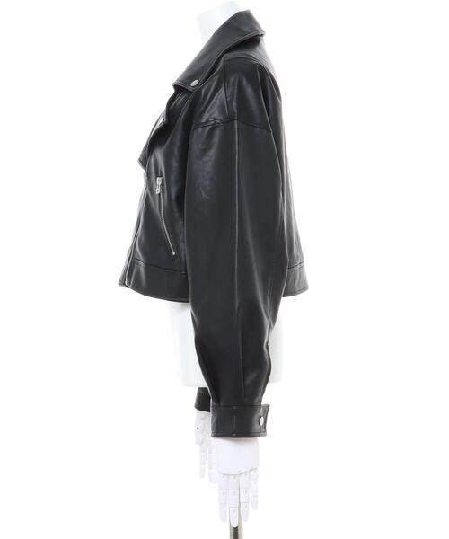 INGNI（イング）の「クロップド丈／ライダースジャケット（ライダースジャケット・レディース・アイボリー/ブラック・M）」の8枚目の写真