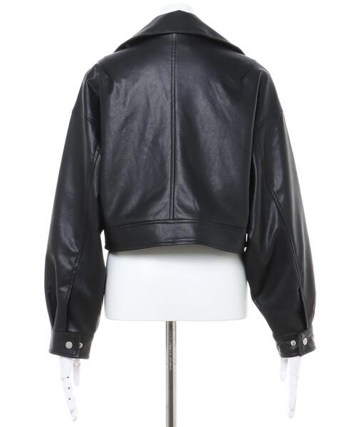 INGNI（イング）の「クロップド丈／ライダースジャケット（ライダースジャケット・レディース・アイボリー/ブラック・M）」の4枚目の写真