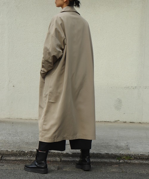 THE MORNING AFTER（ザ モーニング アフター）の「オーバーサイズ ステンカラーコート（ステンカラーコート・メンズ・ベージュ/カーキ/ブラック・FREE）」の19枚目の写真