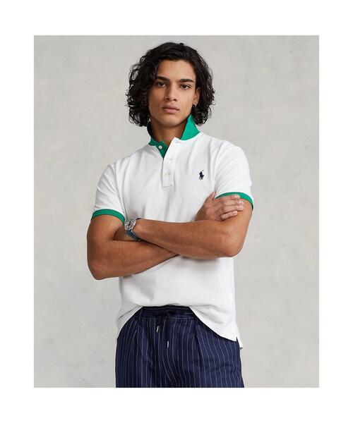 カスタム スリム フィット メッシュ ポロシャツ