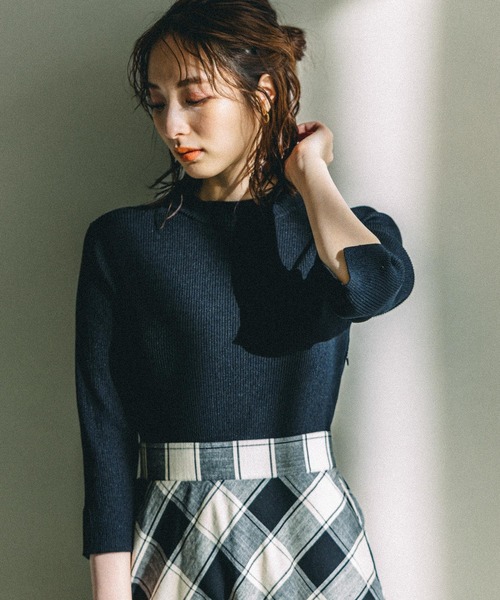 Andemiu（アンデミュウ）の「チェックドッキングワンピース271940（ワンピース・レディース・ブラック/ブラウン・FREE）」の3枚目の写真