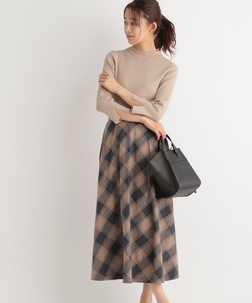 Andemiu（アンデミュウ）の「チェックドッキングワンピース271940（ワンピース・レディース・ブラック/ブラウン・FREE）」の6枚目の写真