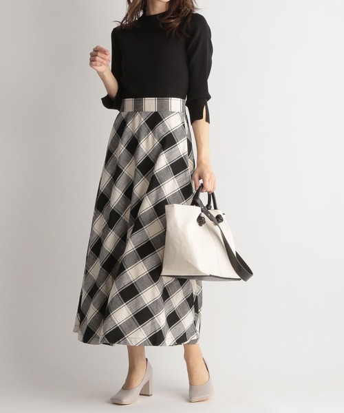 Andemiu（アンデミュウ）の「チェックドッキングワンピース271940（ワンピース・レディース・ブラック/ブラウン・FREE）」の11枚目の写真