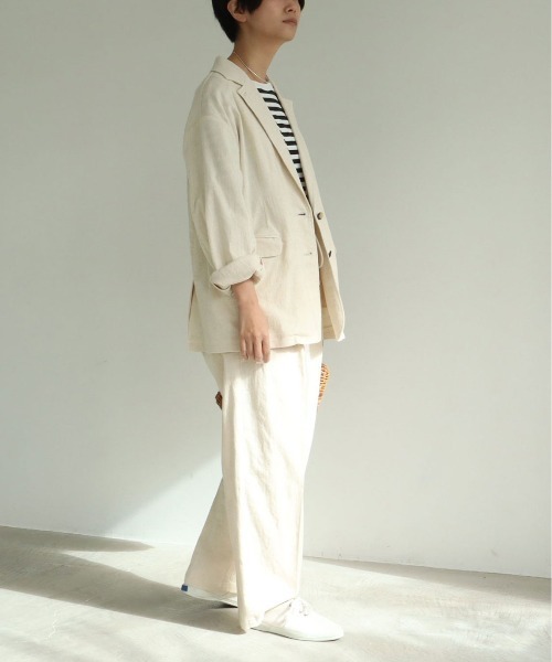 yuni(ユニ )の「コットンリネン natural toutch wide tuck パンツ(スラックス・レディース・キナリ/ブラック/カーキ・FREE)」の16枚目の写真