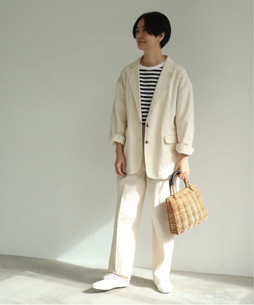 yuni(ユニ )の「コットンリネン natural toutch wide tuck パンツ(スラックス・レディース・キナリ/ブラック/カーキ・FREE)」の14枚目の写真