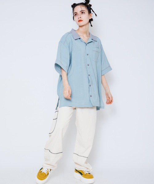 Candy Stripper（キャンディストリッパー）の「STACK UP シャツ（シャツ/ブラウス・レディース・ブラック/ネイビー/ライトブルー・2）」の8枚目の写真