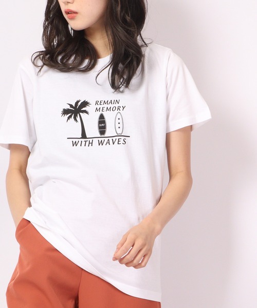 FUNALIVE(ファンアライブ)の「BF2 select リゾートデザインプリントTシャツ(Tシャツ/カットソー・メンズ・チャコール/ネイビー/ターコイズブルー/グレー/ピンク/ブラック/ライトグリーン/サックスブルー/ホワイト系その他/ホワイト・LL/M/L)」の3枚目の写真