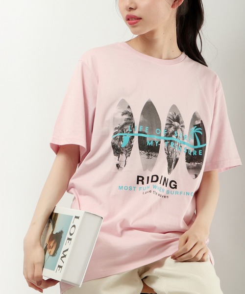 FUNALIVE(ファンアライブ)の「BF2 select リゾートデザインプリントTシャツ(Tシャツ/カットソー・メンズ・チャコール/ネイビー/ターコイズブルー/グレー/ピンク/ブラック/ライトグリーン/サックスブルー/ホワイト系その他/ホワイト・LL/M/L)」の1枚目の写真