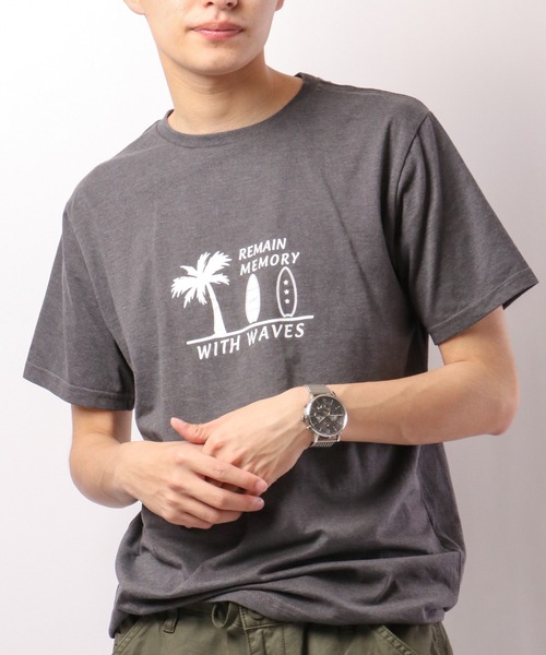 FUNALIVE(ファンアライブ)の「BF2 select リゾートデザインプリントTシャツ(Tシャツ/カットソー・メンズ・チャコール/ネイビー/ターコイズブルー/グレー/ピンク/ブラック/ライトグリーン/サックスブルー/ホワイト系その他/ホワイト・LL/M/L)」の6枚目の写真