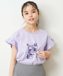 a.v.v（アーヴェヴェ）の「[100-130]フリルスリーブアソートモチーフTシャツ（Tシャツ/カットソー・キッズ）」