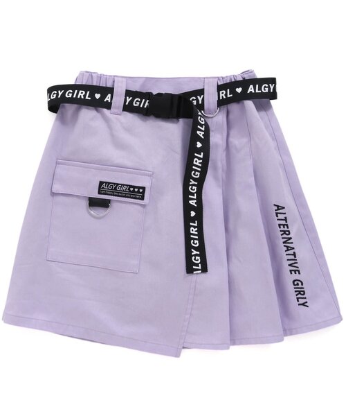algy(アルジー)の「ロゴベルト付きラップスカパン(スカート・キッズ・ラベンダー/ブラック/ミント・XX-SMALL/XXX-SMALL/MEDIUM/X-SMALL/SMALL)」の3枚目の写真