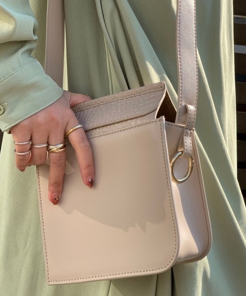 atneK（アトネック）の「【atneK by Scrap Book】BOX-XS（ショルダーバッグ・レディース・グレー/グリーン・FREE）」の3枚目の写真