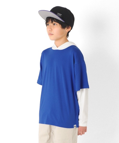 GLAZOS(グラソス)の「天竺・ドロップショルダーバックフォトプリントレイヤードTパーカー(Tシャツ/カットソー・キッズ・ホワイト/ブルー/ブラック・130cm/140cm/150cm/160cm/170cm)」の12枚目の写真