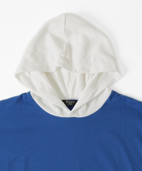 GLAZOS(グラソス)の「天竺・ドロップショルダーバックフォトプリントレイヤードTパーカー(Tシャツ/カットソー・キッズ・ホワイト/ブルー/ブラック・130cm/140cm/150cm/160cm/170cm)」の14枚目の写真