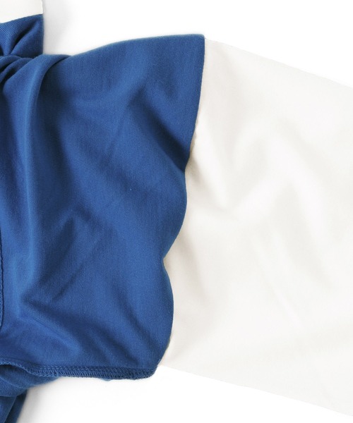 GLAZOS(グラソス)の「天竺・ドロップショルダーバックフォトプリントレイヤードTパーカー(Tシャツ/カットソー・キッズ・ホワイト/ブルー/ブラック・130cm/140cm/150cm/160cm/170cm)」の18枚目の写真