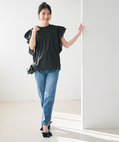 coca（coca）（コカ）の「ピンタックフレアコットンブラウス（シャツ/ブラウス・レディース・ホワイト/ブラック/カーキ/ピンク/グレイッシュベージュ/パープル/ダークベージュ/レッド・M/L）」の11枚目の写真