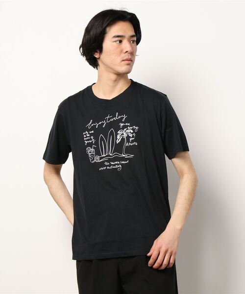 STYLEBLOCK(スタイルブロック)の「半袖イラストプリントTシャツ(Tシャツ/カットソー・メンズ・ホワイト/ブルー系その他/ホワイト系その他3/ホワイト系その他/パープル系その他2/パープル/サックスブルー/ベージュ/ホワイト系その他2/ブルー系その他2/パープル系その他/ホワイト系その他4/ブラック/ネイビー/ブラック系その他・L/LL/M)」の7枚目の写真