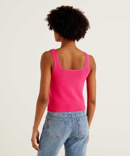 BENETTON (UNITED COLORS OF BENETTON)(ベネトンユナイテッドカラーズオブベネトン)の「タンクトップ(タンクトップ・レディース・ピンク/オフホワイト/グリーン・X-SMALL/MEDIUM/LARGE/SMALL)」の7枚目の写真