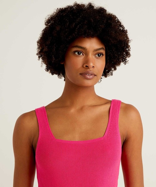 BENETTON (UNITED COLORS OF BENETTON)(ベネトンユナイテッドカラーズオブベネトン)の「タンクトップ(タンクトップ・レディース・ピンク/オフホワイト/グリーン・X-SMALL/MEDIUM/LARGE/SMALL)」の6枚目の写真