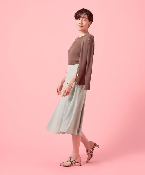 NOLLEY'S サーモンピンク フレアスカート サイズ36 NOLLEY'S Sophi（ノーリーズソフィ）の「マーメイドフレア